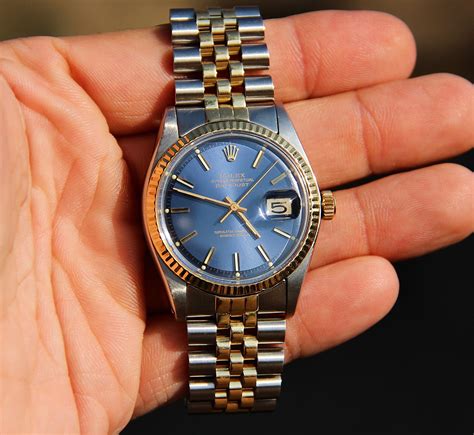 rolex datejust vintage blue dial